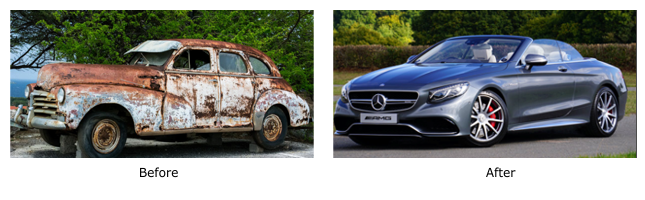 Car before - after